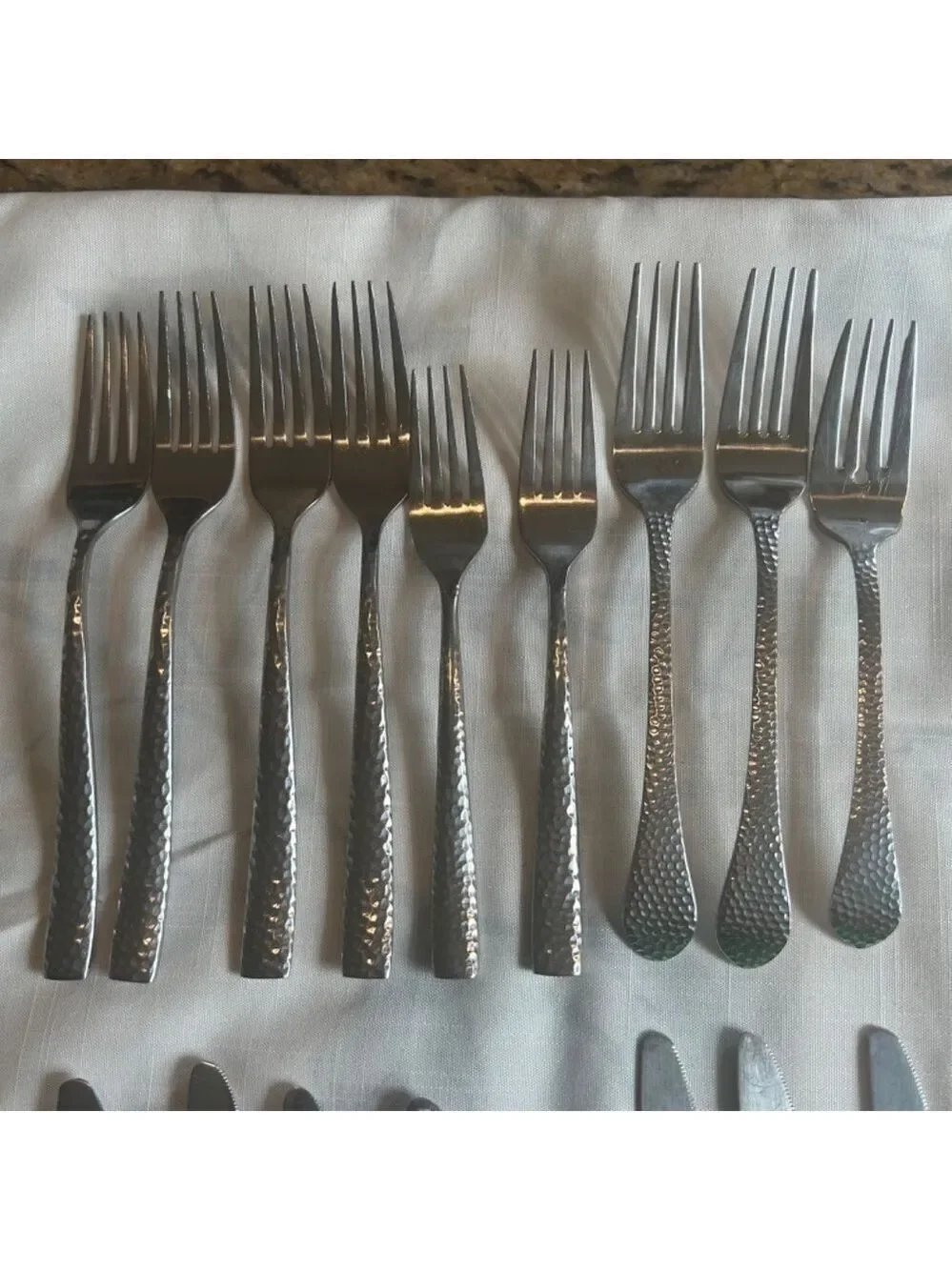 Hampton hammered silverware